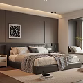 Modern Bedroom Interior Design With Large Bed Nightstands Decorative Art Window Curtains And Area Rug