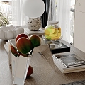 Modern Table Ornaments Table Lamp Fruit Tray Teapot Books 3d model