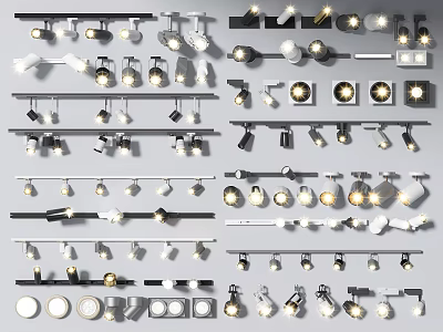 Downlights and Spotlights Various Styles and Modern Designs for Home Interior 3d model