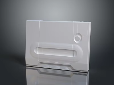White Structural Component with Long Rectangular Groove and Circular Hole on Reflective Dark Surface 3d model