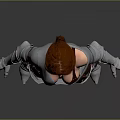 3D Female Warrior Character With Red Hair Gray Top Brown Leather Outfit And Silver Armor