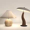 Wood-grain table lamp 3d model