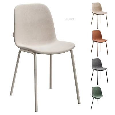 Modern Single Chair Design With Various Colors And Stylish Metal Legs 3d model