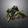 Lush Green Moss Plants Growing On Weathered Driftwood Natural Decorative Piece
