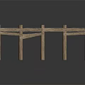 Rustic Wooden Platform Structure With Multiple Support Posts And Plank Surface