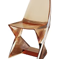Modern Leisure Chairs With Metal Leaf Pattern Frame Black Seat And Acrylic Geometric Design