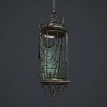 Elegant Ornamental Decor Set With Metal Birdcage Green Accents And Intricate Top Design
