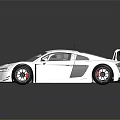 White Audi High Performance Sports Car With Rear Wing And Sporty Design