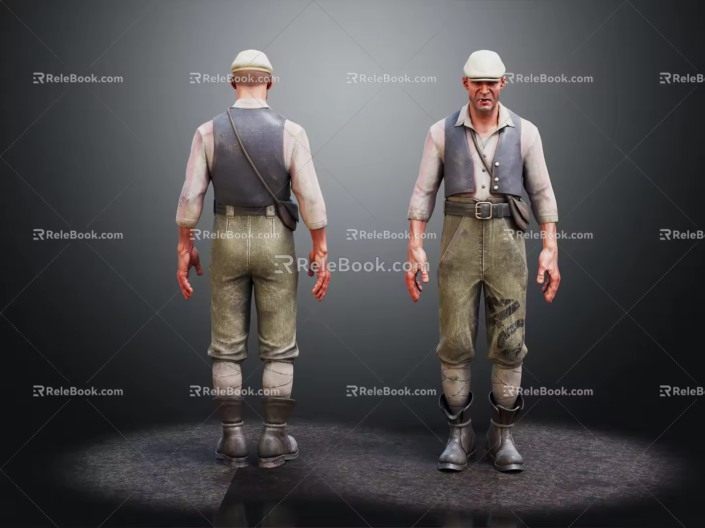 Modern man worker European worker mechanic 3d model