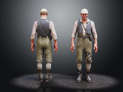 Modern man worker European worker mechanic 3d model