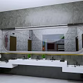 Modern Public Toilet Exterior With Wooden Panels And Glass Entrance Design