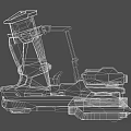 Futuristic Sci Fi Weapon Design Metallic Pistol With Detailed Structure And Grip