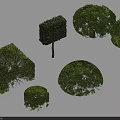 Green 3D Model Shrubs with Various Shapes and Sizes for Landscaping Design 3d model