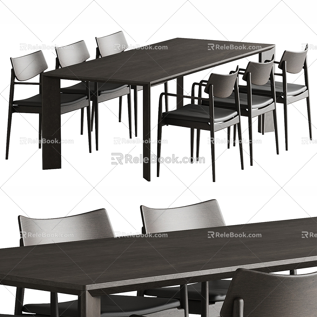 KARIMOKU Dining Table and Chair Combination Solid Wood Single Chair Long Dining Table Dining Chair Rectangular Table model