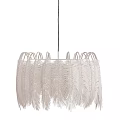 Two White Feather Chandeliers With Elegant Hanging Design For Modern Interior Decor 3d model