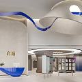 Modern Hospital Outpatient Clinic Waiting Area With Comfortable Seating And Art Decor