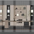 Modern partition glass partition 3d model