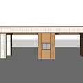 Modern Entrance Gate Design With Stone Walls Glass Door And Columns