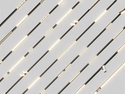 Modern LED Downlights and Spotlights With Linear Arrangement For Home Interior Lighting 3d model