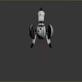 Futuristic Laser-Equipped Weapon With White Body Emitting Red Beam And Three Support Legs