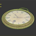 Round Daily Life Accessory With Golden Frame And Blue Mirror Surface
