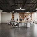 Modern office desk and chair 3d model