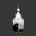 Modern White Warship Naval Vessel With Radar Systems And Deck Equipment