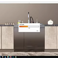 Modern Kitchen Sink With Faucet And Countertop In Contemporary Cabinet Design
