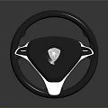 Luxury Modern Car Steering Wheel With Central Logo And Sleek Metallic Accents
