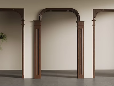 02 door cover French antique door cover pass line wall lamp 3d model