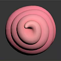 Creamy Pink Swirl Ice Cream in Golden Waffle Cone on Dark Background