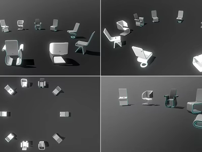 Modern Chair Design Collection With Different Styles And Multi Angle Views 3d model