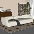 Middle-style multiplayer sofa 3d model