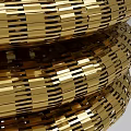 Elegant Golden Woven Stacked Rings Decorative Ornament Set for Home Decor