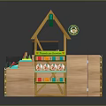 Nutty Bavarian Wooden Stall With Sweet Roasted Nuts Display And Decorative Elements