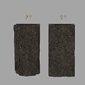 Two Natural Stone Pedestal Basins Showcasing Rough Organic Texture in Rustic Style