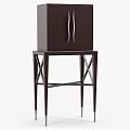 Modern Entryway And Side Cabinet With Dark Wood Design Double Doors Drawers And Tall Legs