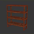 Wooden Four Tier Open Shelf Unit For Home Storage And