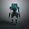 Detailed Green Robot Character With Biomechanical Armor And Futuristic Humanoid Design