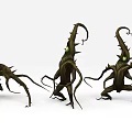 Game Movie Character Three Vine Monsters With Twisted Thorns And Dark Fantasy Design
