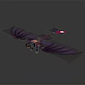 Purple Dragon Game and Movie Character With Large Wings And Pink Accents