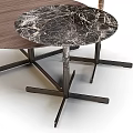 Modern Round Dining Table Collection With Marble And Natural Wood Tabletop And Sturdy Metal Base