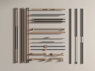Modern Various Design Handles Stylish Different Styles For Cabinets And Furniture 3d model