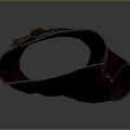 Brown Leather Gauntlet Featuring Carved Pattern And Handcrafted Strap Design