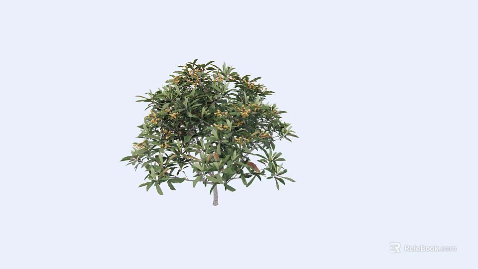 Realistic Inflatable Tree Decoration With Green Leaves And Yellow Flowers For Events 3d model 