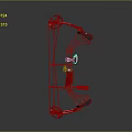 Red And Black Compound Bow With Pulley System And Mechanical Grip