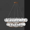 Modern Two Tier Chandelier With White Petal Shades And Gold Metal Frame For Home Decor