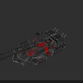 3D Rendered Military Tank With Dual Cannons And Red Accents Design