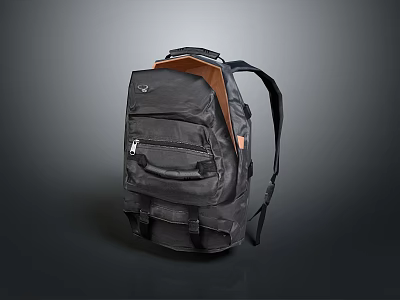 Black Durable Backpack With Multiple Pockets And Adjustable Shoulder Straps For Daily Use 3d model
