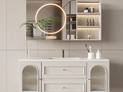 Modern Washbasin Bathroom Cabinet Bathroom Cabinet Combination Bathroom Small Pieces 3d model